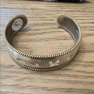 Handmade Sterling Silver Cuff with Brass Accents